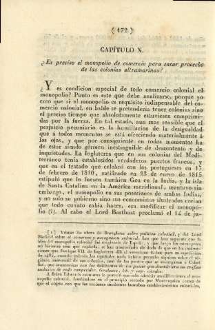 Capítulo X. ¿Es preciso el monopolio de comercio para sacar provecho de las colonias ultramarinas?