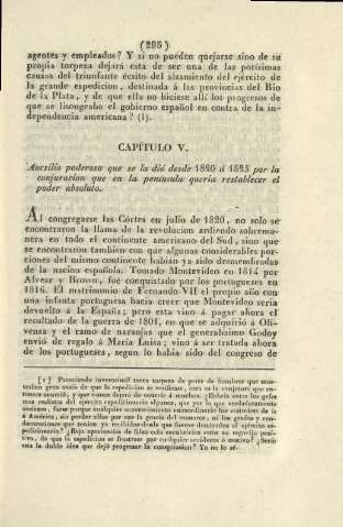 Capítulo V. Aucsilio poderoso que se la dió desde 1820 á 1823 ...