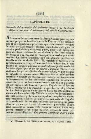 Capítulo IX. Acuerdo del proceder del gobierno ingles y de la Santa Alianza durante el ministerio del citado Castlereagh