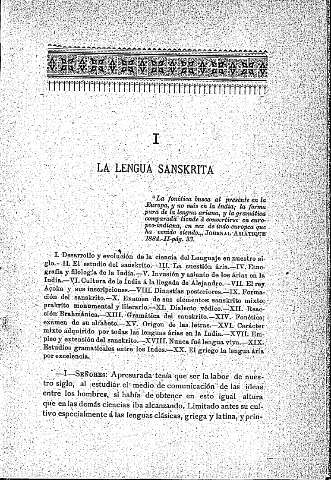 I. La lengua sánskrita