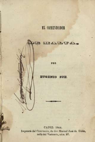 El comendador de Malta. Por Eugenio Sue