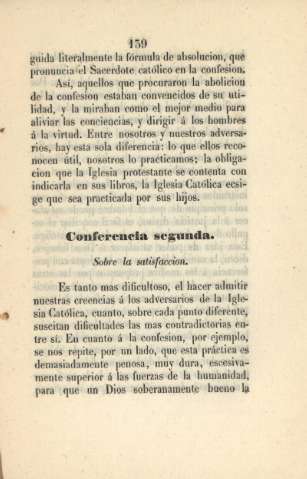 Conferencia segunda. Sobre la satisfaccion