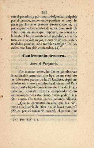 Conferencia tercera. Sobre el Purgatorio