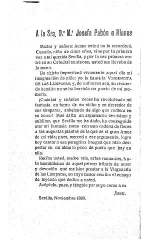 A la Sra. Dª. Mª Josefa Pabón e Illanes