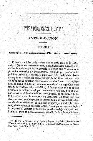 Introducción. Concepto de la signatura. Plan de su enseñanza