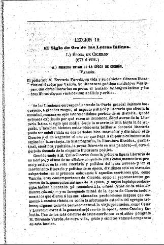 El Siglo de Oro de las Letras latinas  -   I. Época de Cicerón (671 á-691)