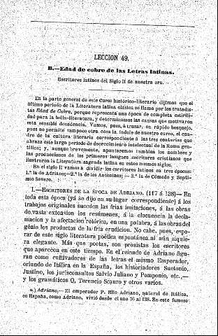 La Edad de Cobre de las Letras latinas (Siglo II de nuestra era)