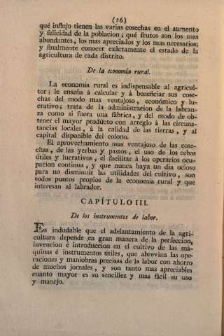 Capítulo III. De los instrumentos de labor