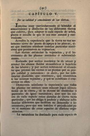 Capítulo V. De la calidad y conocimiento de las tierras