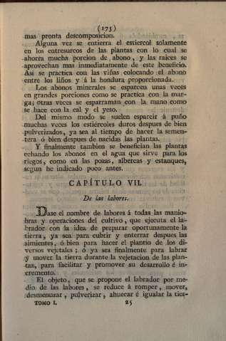 Capítulo VII. De las labores