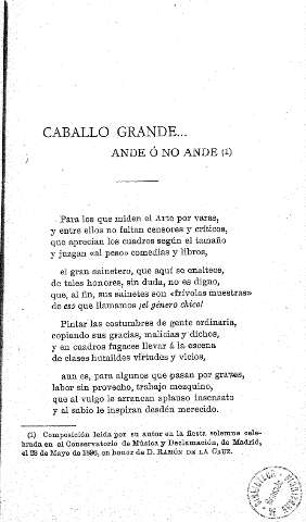 Caballo grande... ande ó no ande