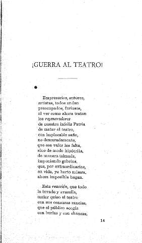 ¡Guerra al teatro!