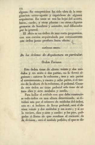 Capítulo sexto. De los órdenes de Arquitectura en particular 