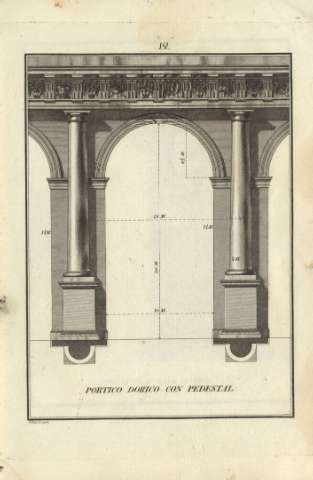 12. Pórtico dórico con pedestal