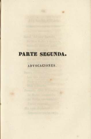 Parte segunda. Advocaciones