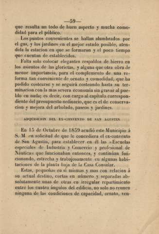 Adquisición del ex-convento de San Agustín
