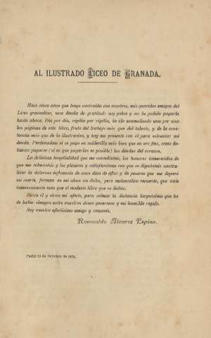 Al ilustrado Liceo de Granada