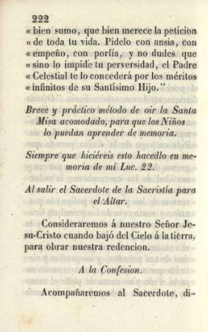 Breve y práctico método de oir la Santa Misa acomodado, para que los niños lo puedan aprender de memoria