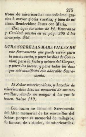 Otra sobre las maravillas de este Sacramento que puede servir ...