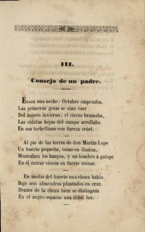 III. Consejo de un padre
