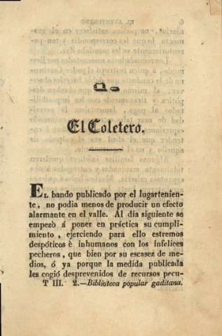 1. El coletero