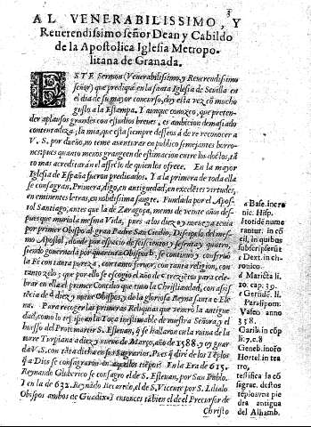Al venerabilissimo, y Reverendissimo señor Dean y Cabildo de la apostolica Iglesia Metropolitana de Granada