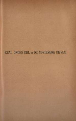 Real Orden del 22 de Noviembre de 1828