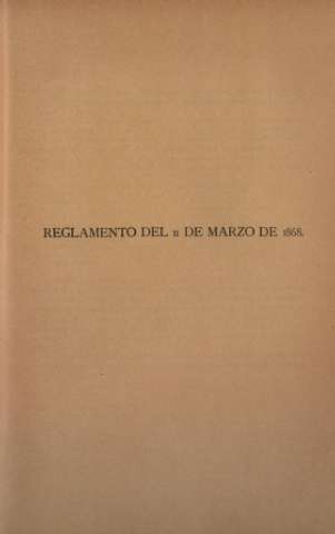 Reglamento del II de Marzo de 1868