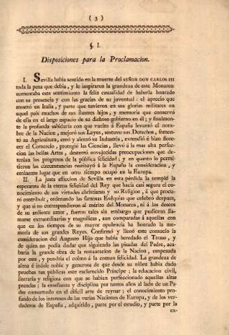 I. Disposiciones para la Proclamación