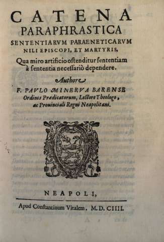 Catena paraphrastica sententiarvm paraeneticarvm...