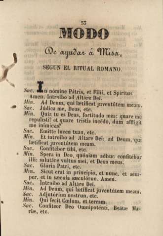 Modo de ayudar á Misa, segun el ritual romano