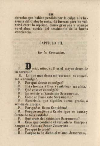 Capítulo III. De la comunión