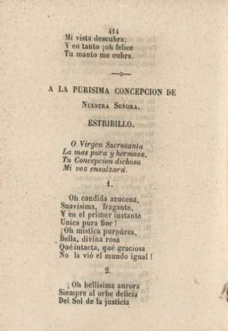 A la Purisima Concepcion de Nuestra Señora