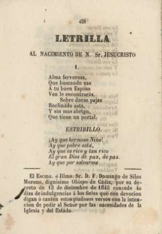 Letrilla al nacimiento de N. Sr. Jesucristo
