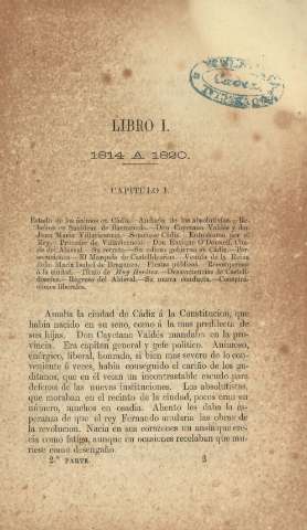Libro I. 1814 a 1820. Capitulo I