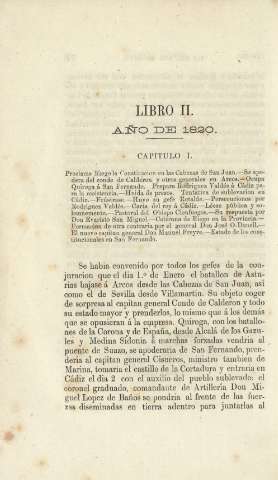 Libro II. Año de 1820. Capitulo I