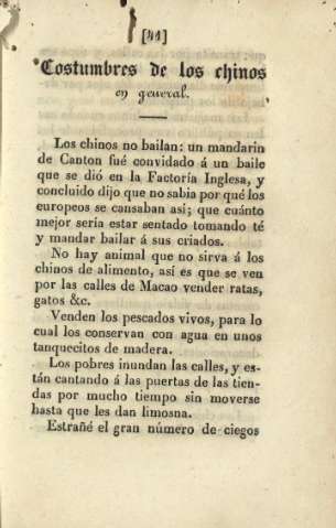 Costumbres de los chinos en general