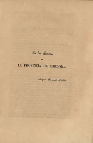 A los lectores de la provincia de Cordoba