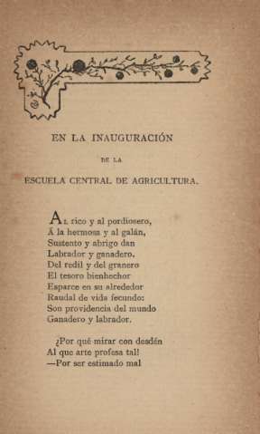 En la inauguración de la Escuela Central de Agricultura