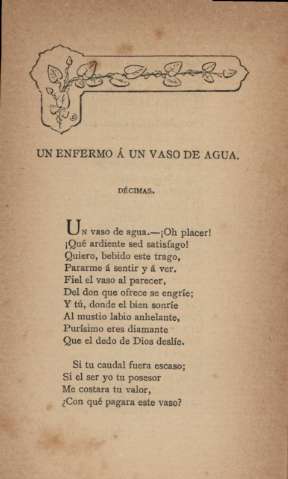 Un enfermo á un vaso de agua