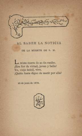 Al saber la noticia de la muerte de S. M.