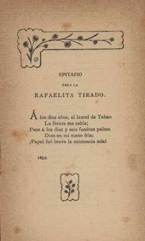 Epitafio para la Rafaelita Tirado