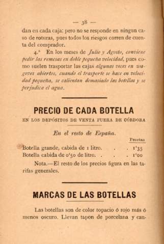 Marcas de las botellas