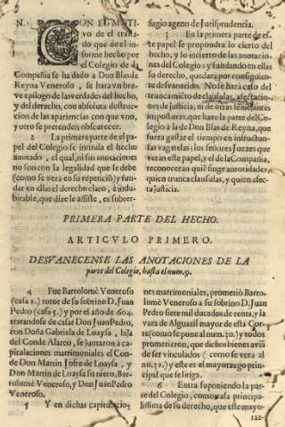 Primer parte del hecho. Articulo primero. Desvanecense las anotaciones de la parte del Colegio, hasta el num. 9