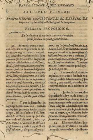 Parte segunda del derecho. Articulo primero. Proposiciones concluyentes el derecho de los parientes, y la exclusion del Colegio de la Compañia