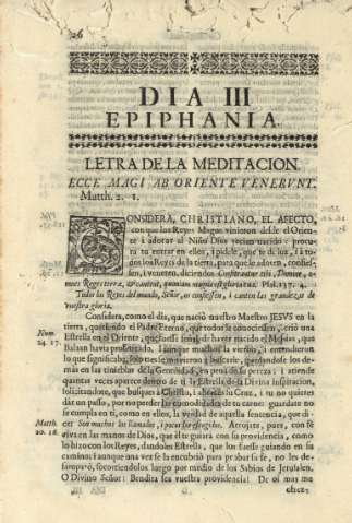 Dia III Epiphania