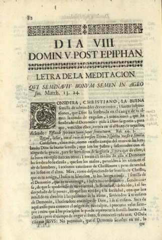 Dia VIII. Domin. V post epiphan.