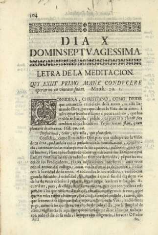 Dia X. Domin. Septuagessima