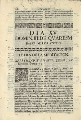 Dia XV. Domin. III de quaresm. Passo de los azotes