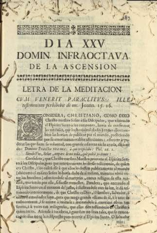 Dia XXV. Domin. Infraoctava de la ascension